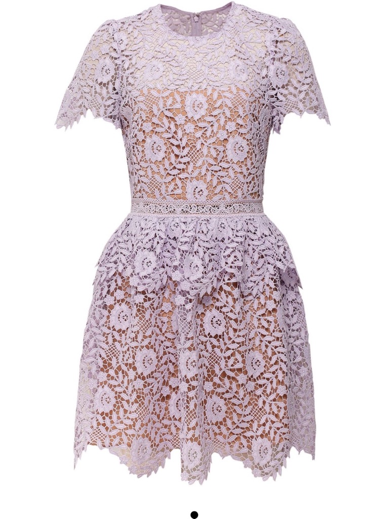 Self-Portrait Rose Lace Peplum Mini Dress